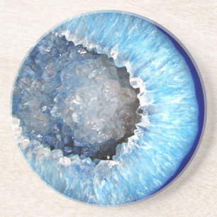 Falln Blue Crystal Geode Coaster