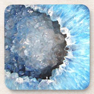 Falln Blue Crystal Geode Coaster