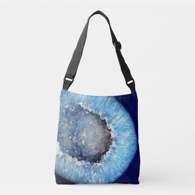 Falln Blue Crystal Geode Crossbody Bag (Front)