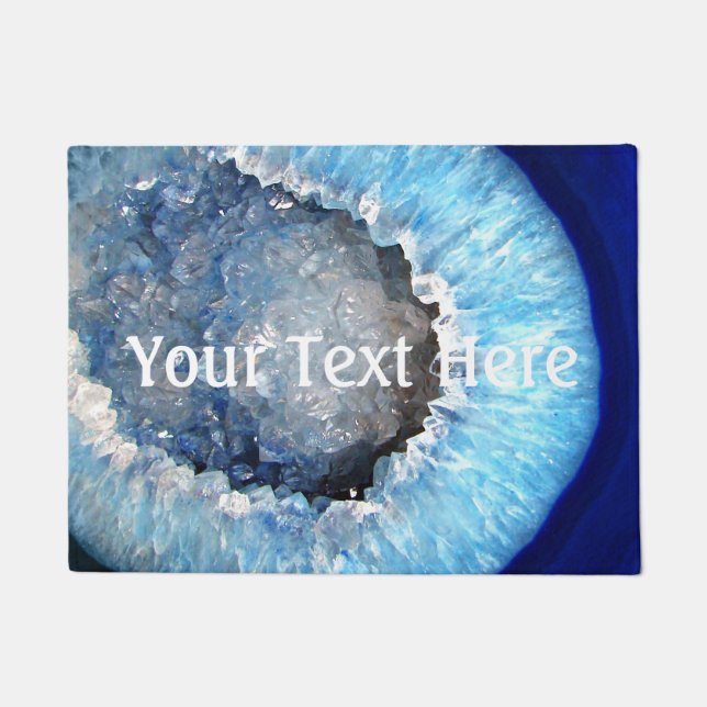 Falln Blue Crystal Geode Doormat (Front)