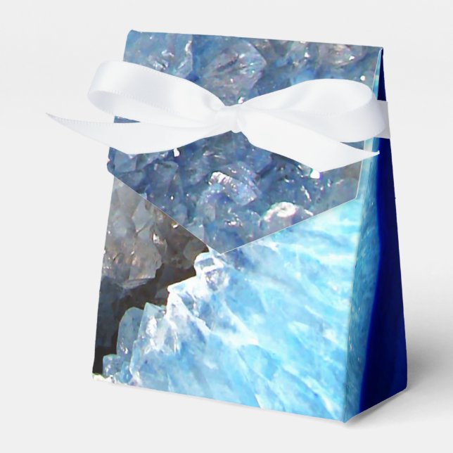 Falln Blue Crystal Geode Favour Box (Front Side)