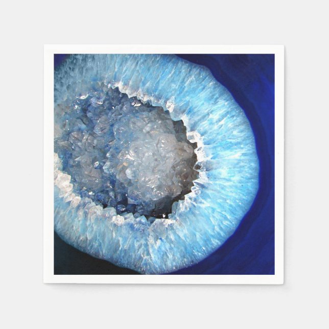 Falln Blue Crystal Geode Napkin (Front)