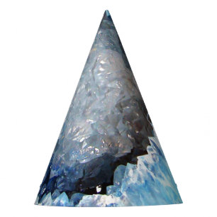 Falln Blue Crystal Geode Party Hat
