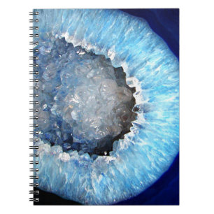 Falln Blue Crystal Geode Spiral Notebook