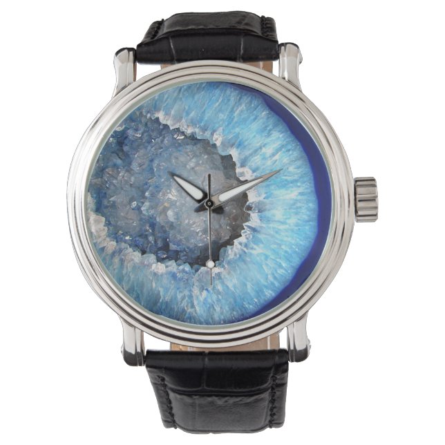 Falln Blue Crystal Geode Watch (Front)