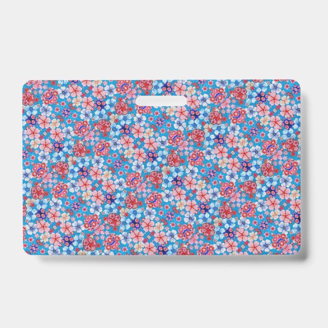 Falln Blue Floral ID Badge (Front)