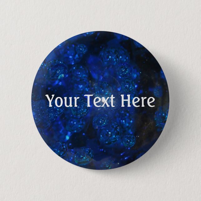Falln Blue Glass Bubbles 6 Cm Round Badge (Front)