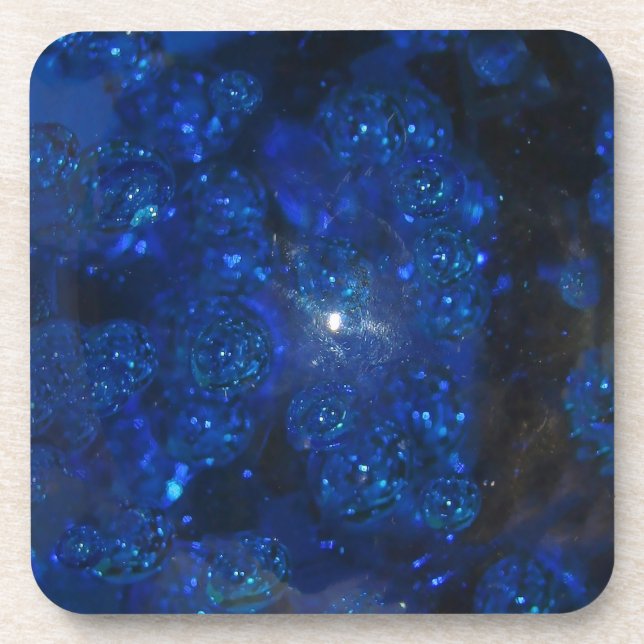 Falln Blue Glass Bubbles Coaster (Front)