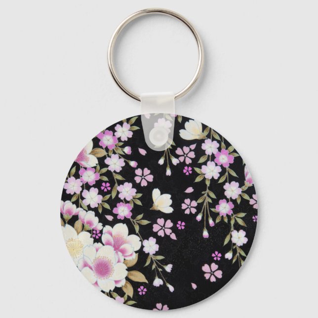 Falln Cascading Pink Flowers Key Ring (Front)