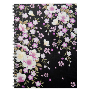 Falln Cascading Pink Flowers Spiral Notebook