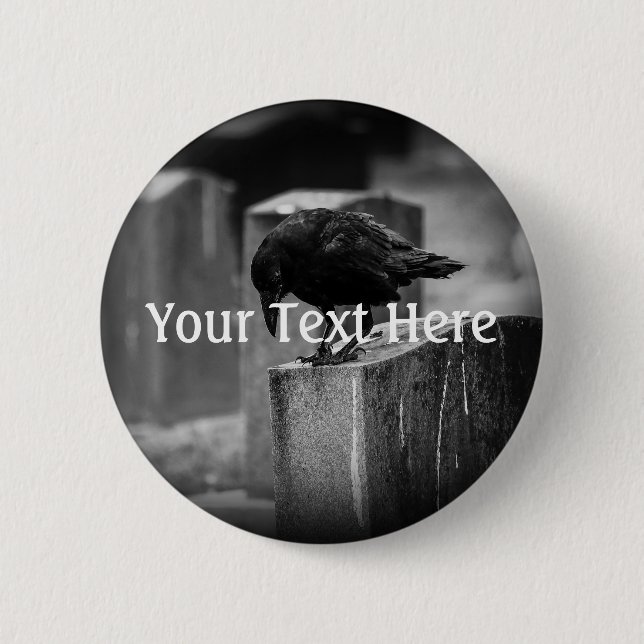 Falln Cemetery Crow 6 Cm Round Badge (Front)