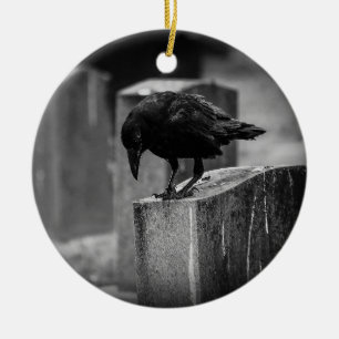 Falln Cemetery Crow Ceramic Tree Decoration