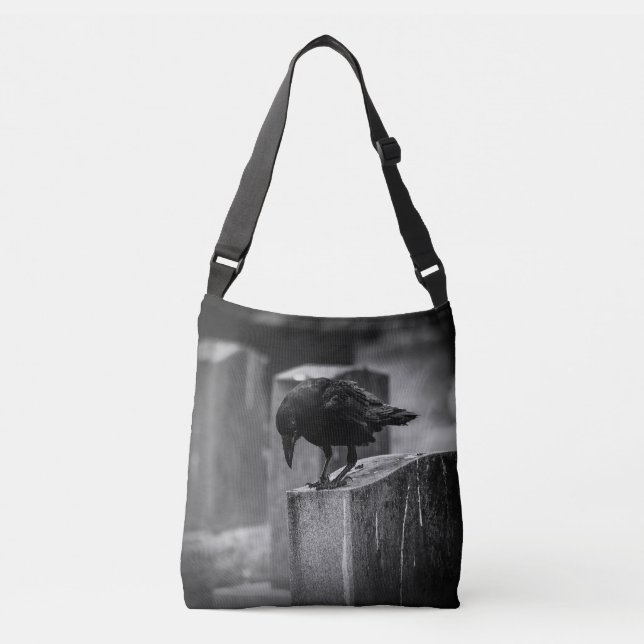 Falln Cemetery Crow Crossbody Bag (Front)