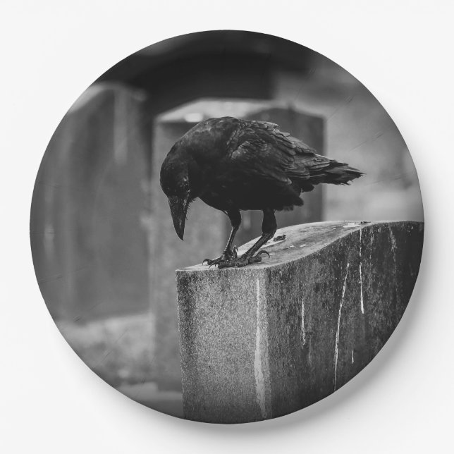Falln Cemetery Crow Paper Plate (Front)