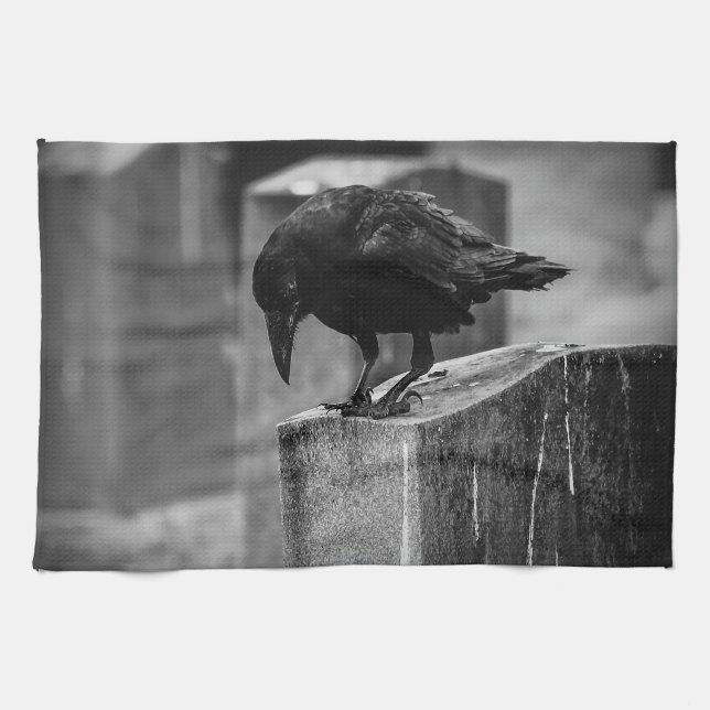 Falln Cemetery Crow Tea Towel (Horizontal)