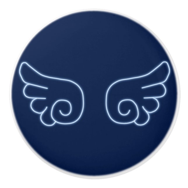 Falln Chibi Angel Wings Ceramic Knob (Front)