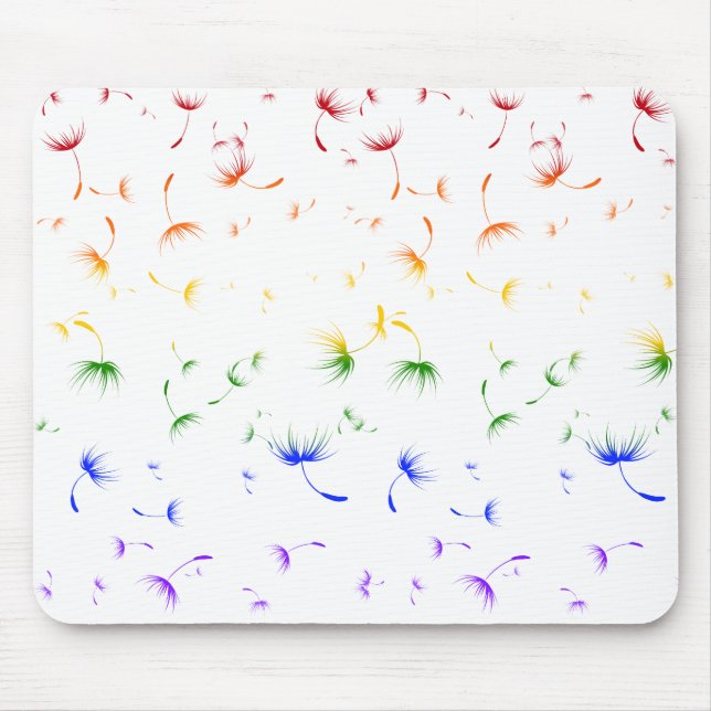 Falln Dandelion Seeds Gay Pride Mouse Pad (Front)