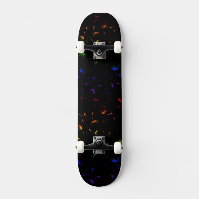 Falln Dandelion Seeds Gay Pride Skateboard (Front)