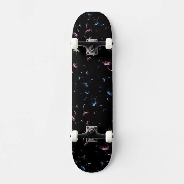 Falln Dandelion Seeds Transgender Pride Skateboard (Front)