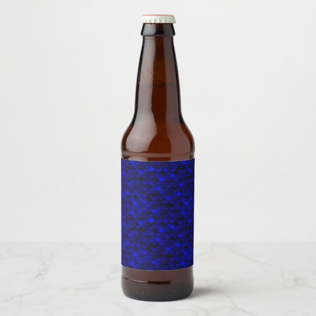 Falln Dark Blue Mermaid Scales Beer Bottle Label (Front)