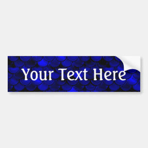 Falln Dark Blue Mermaid Scales Bumper Sticker
