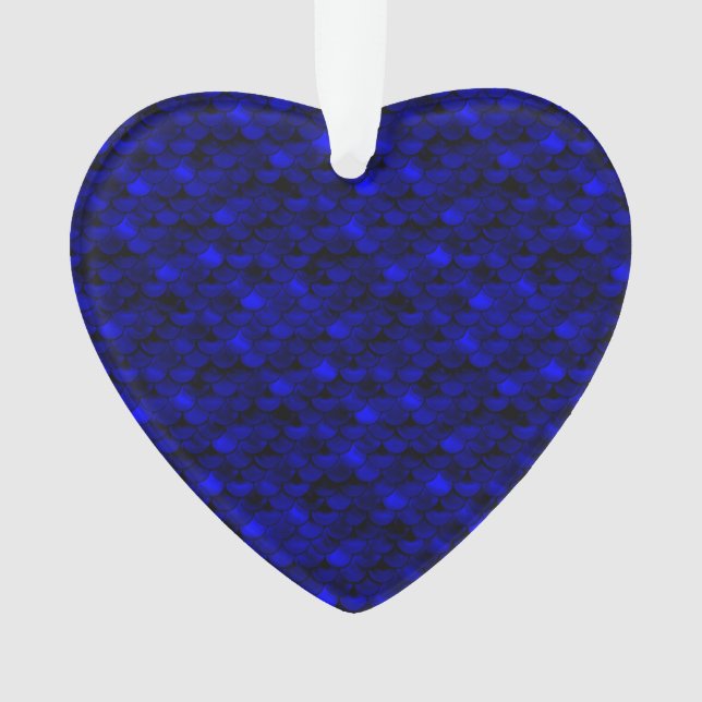 Falln Dark Blue Mermaid Scales Ornament (Front)
