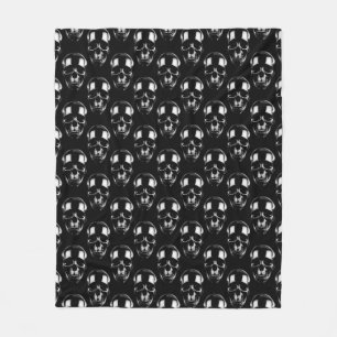 Falln Dark Skulls Fleece Blanket