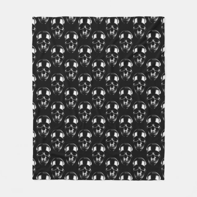 Falln Dark Skulls Fleece Blanket (Front)