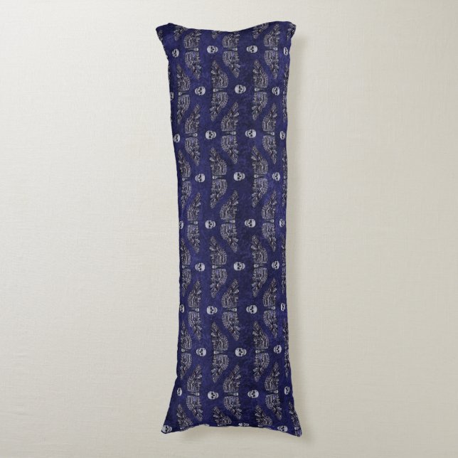 Falln Deathshead Moth and Skulls Body Cushion (Front Vertical)
