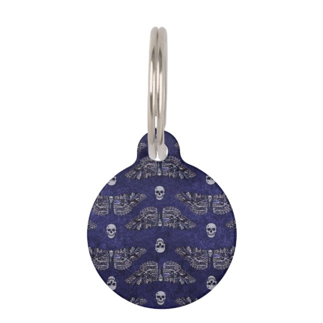 Falln Deathshead Moth and Skulls Pet Tag (Front)