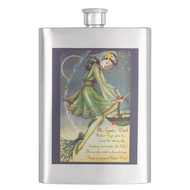 Falln Easter Witch Hip Flask (Front)