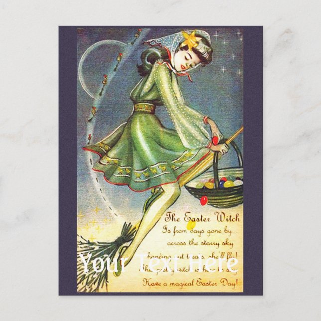 Falln Easter Witch Holiday Postcard (Front)