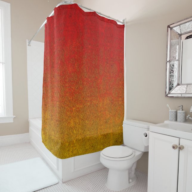 Falln Flame Glitter Gradient Shower Curtain (In Situ)