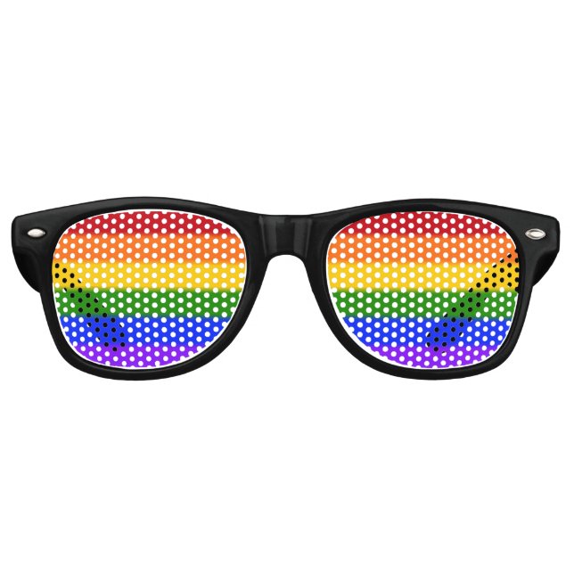 Falln Gay Pride Flag Retro Sunglasses (Front)