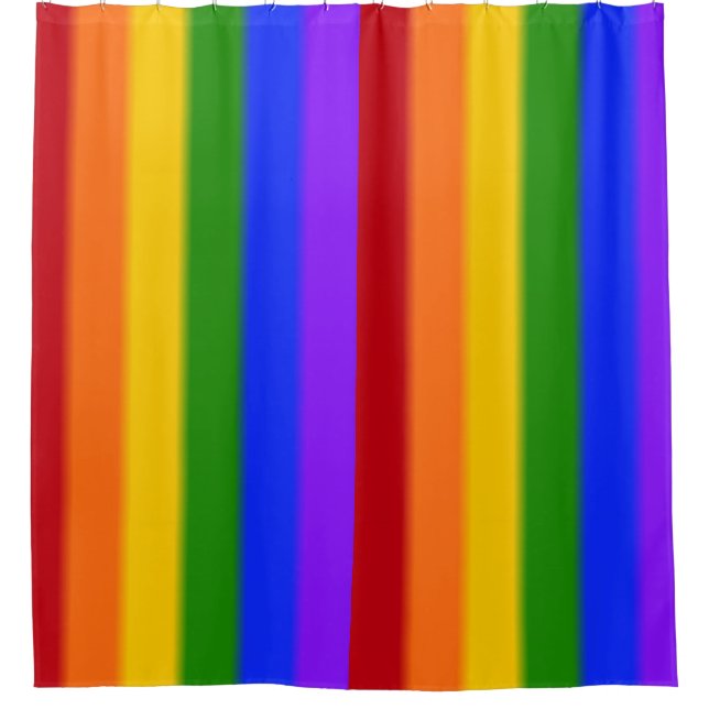 Falln Gay Pride Flag Shower Curtain (Front)