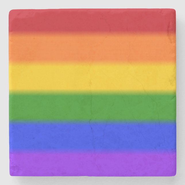 Falln Gay Pride Flag Stone Coaster (Front)