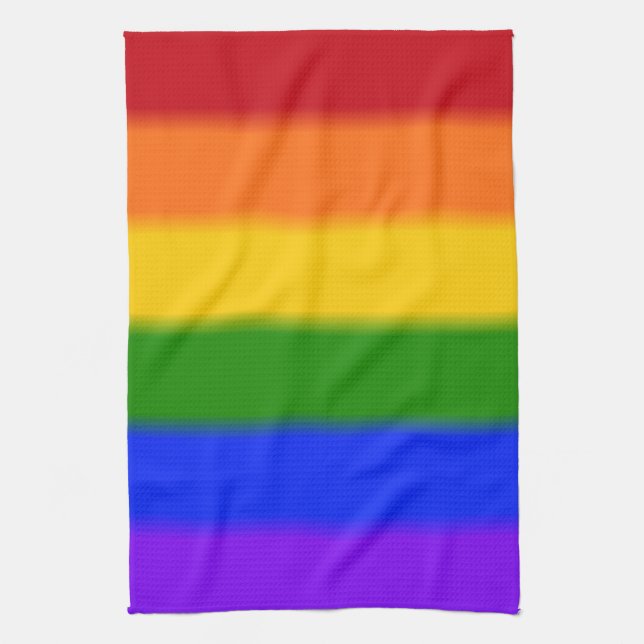 Falln Gay Pride Flag Tea Towel (Vertical)