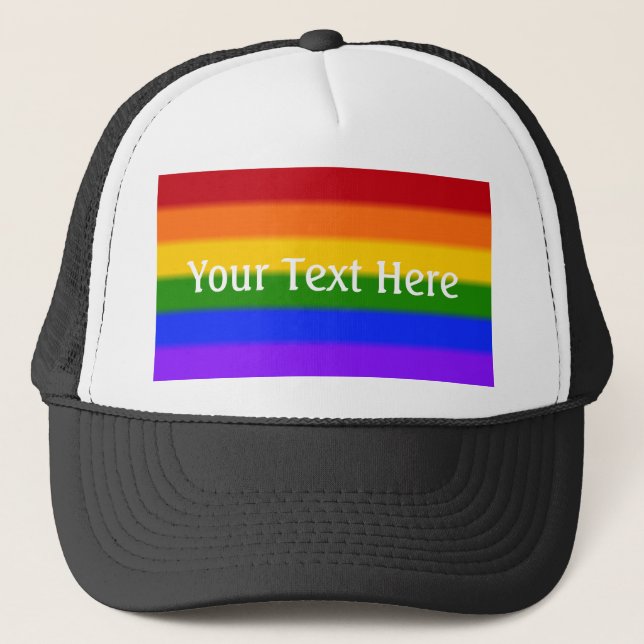 Falln Gay Pride Flag Trucker Hat (Front)