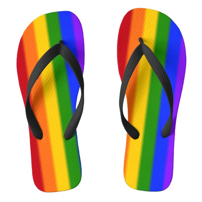 Falln Gay Pride Flag Version 2 Jandals (Footbed)
