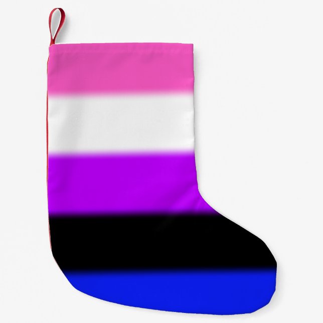Falln Genderfluid Pride Flag Small Christmas Stocking (Front)