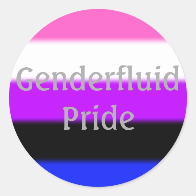 Falln Genderfluid Pride Flag (Text) Classic Round Sticker (Front)