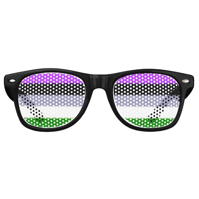 Falln Genderqueer Pride Flag Retro Sunglasses (Front)