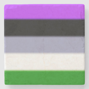 Falln Genderqueer Pride Flag Stone Coaster