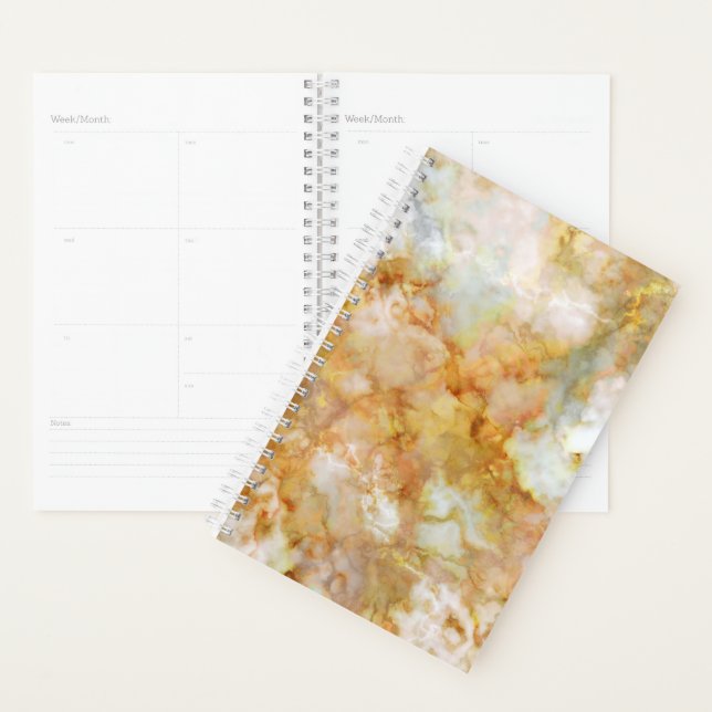 Falln Gold Rippled Marble Planner (Display)