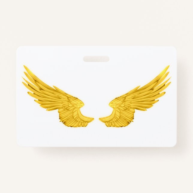 Falln Golden Angel Wings ID Badge (Front)