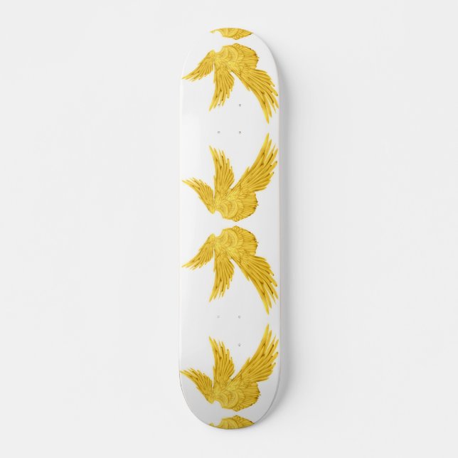 Falln Golden Archangel Wings Skateboard (Front)