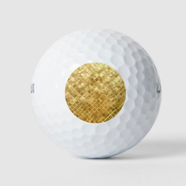 Falln Golden Chequerboard Golf Balls (Front)