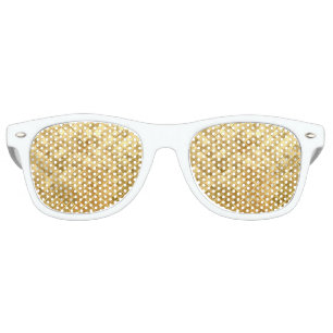 Falln Golden Chequerboard Retro Sunglasses