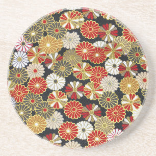 Falln Golden Chrysanthemums Coaster