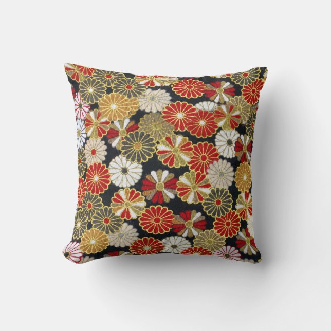 Falln Golden Chrysanthemums Cushion (Front)